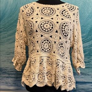 Solitaire Cream Crochet Blouse